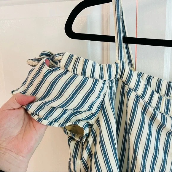 -Madewell Linen Blend Cold-shoulder Jumpsuit, Size L - Picture 7 of 10